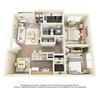2 Bed 1 Bath- 861 Sq. Ft.